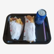 Fast food πλαστικός δίσκος 35x26cm μαύρος